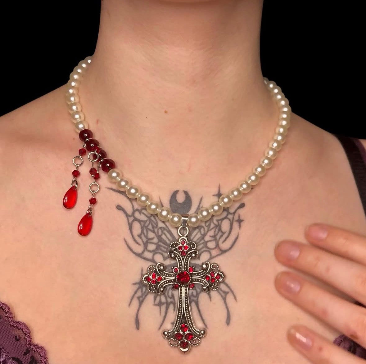 Bleeding Cross Necklace