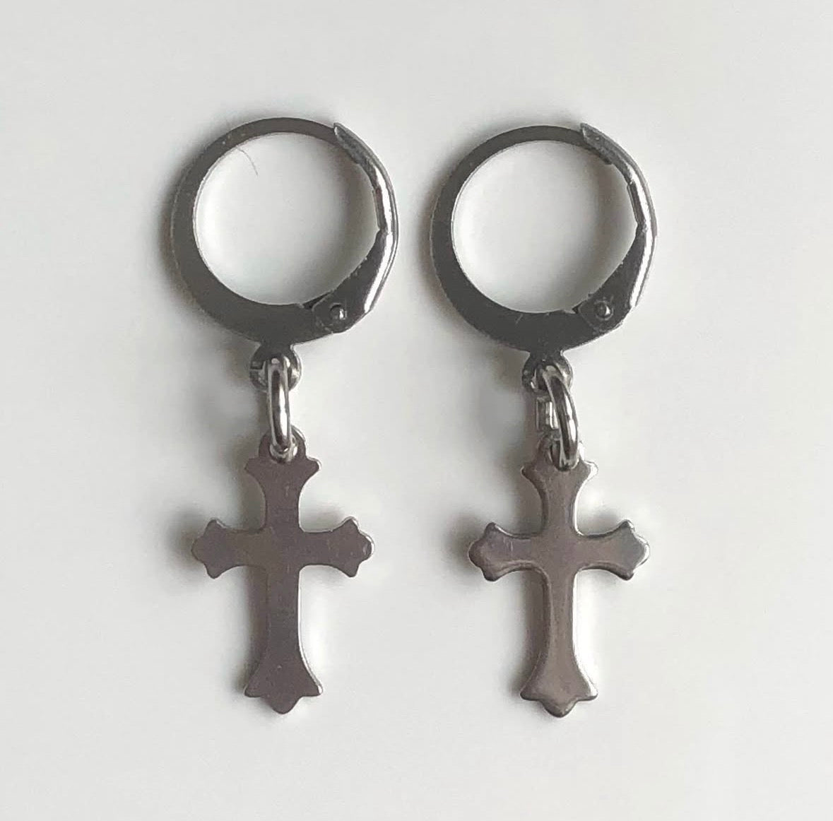 Mini Stainless Steel Cross Earrings